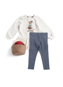Toddler Girls 2pc Bear Tunic and Leggings Set with Basket