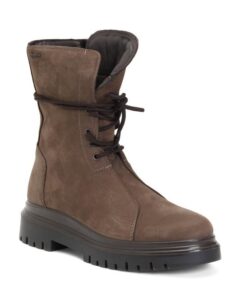 Suede Laced Up Booties
