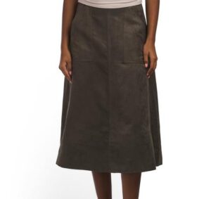 Lettie Faux Suede Midi Skirt