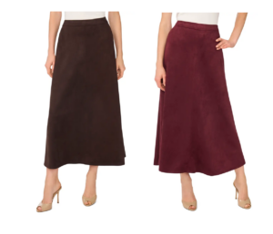 Faux Suede A-line Skirt