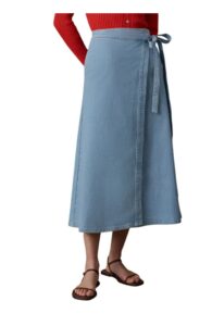 Solstice Denim Wrap Maxi Skirt