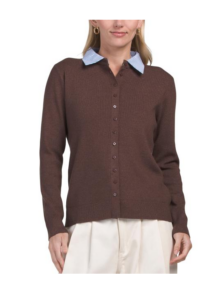 Micro Button Twofer Cardigan Sweater
