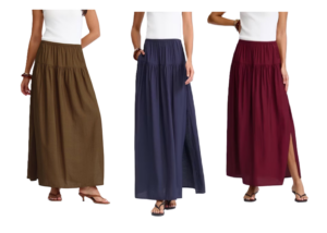 Women's Side Slit Detail Maxi Skirt