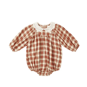 Heidi Plaid Linen Blend Bubble Romper