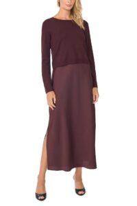 Crewneck Mixed Media Dress