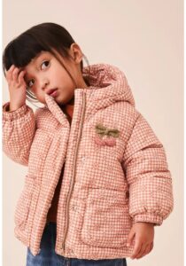 Kids' Gingham Hooded Puffer Jacket