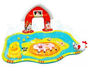 Banzai Farmyard Fun Sprinkler Park Water-filled Wobble Pad