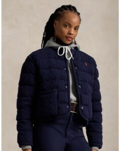 Padded Cable Stitch Wool & Cashmere Puffer Jacket
