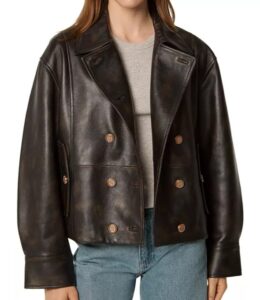 Double Breasted Leather Jacket