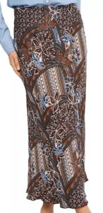 Printed Bias Cut Midi Skirt