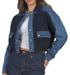 Denim and Sweater Cardigan