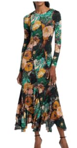 Floral Stretch-jersey Diagonal-seamed Midi-dress