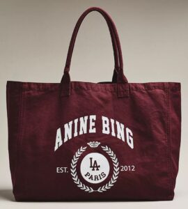 Anine Bing Leo Collegiate Canvas Tote Bag