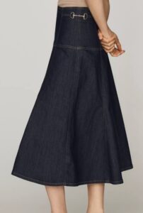 Maeve Twyla Paneled-denim Midi Skirt