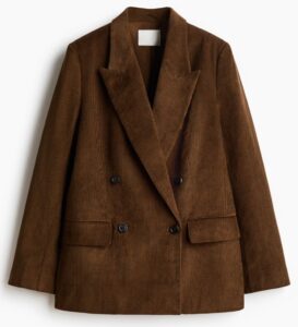 Double-breasted Corduroy Blazer