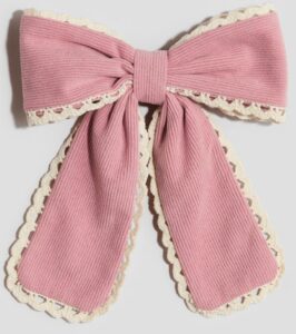Corduroy-bow Hair Clip