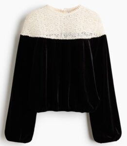 Dual-fabric Bubble-hem Top