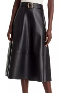 Faux Leather a Line Skirt