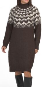 Wool Blend Fairisle Chunky Knit Sweater Dress