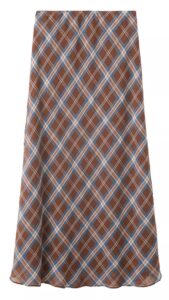 Women's A-line Checked Midi Skirt