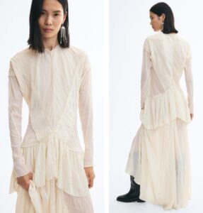 Crinkled Ruffle-trimmed Dress
