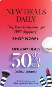 Up to 50% off Sephora!!