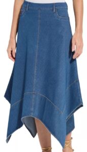 Lucille Handkerchief Hem Denim Skirt