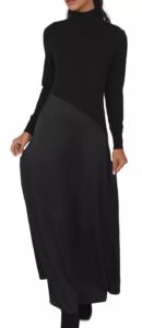 Mixed Media Turtleneck Maxi Dress
