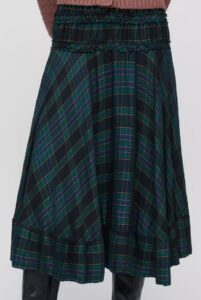 Plaid Circle Midi Skirt