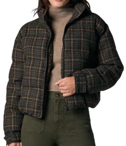 The Bruna Brushed Plaid Puffer Jacket