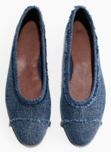 Frayed Cotton Ballet Flats
