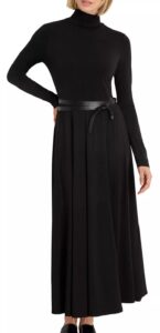 Victoria High Neck Belted Dress
