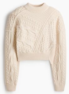 Cable-knit Shoulder-pad Sweater