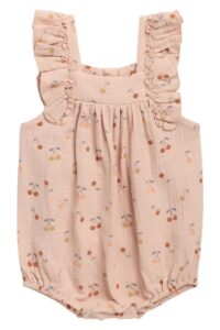 Maya Flutter Sleeve Organic Cotton Bubble Romper