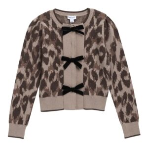 Kids' Leopard Bow Cardigan