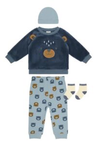 Bear 4-piece Fleece Set