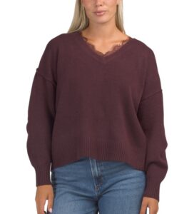 Lace V-neck Sweater