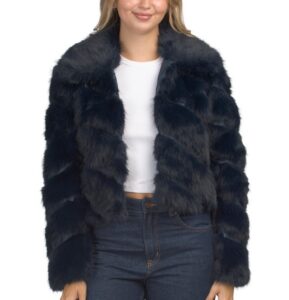 Cropped Diagonal Paneled Jacket