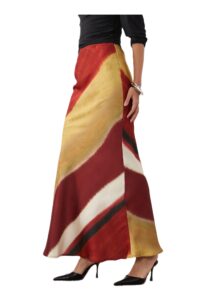 Satin Slip Maxi Skirt in Stripe Set