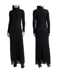 Ellie Lace Long Sleeve Turtleneck Maxi Dress