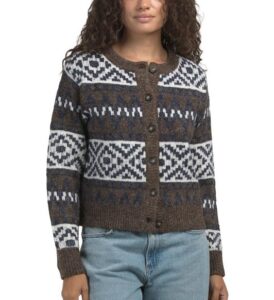 Long Sleeve Crew Neck Button Up Cardigan