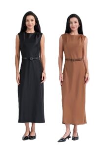 Women's Satin Midi Sheath Dress