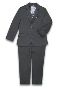 Image of sale on Kids’ Mod Slim Fit Charcoal Grey Herringbone Stretch Suit