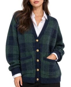Checkmate Plaid Oversized Cardigan