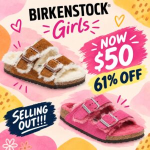 Image of sale on Kids' Arizona Genuine Shearling Slide Sandal