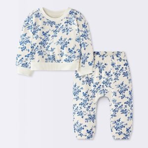 Baby Girls' Floral Sweatshirt and Joggers Set
