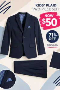 Image of sale on Kids’ Plaid Two-Piece Suit