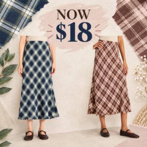 Women's Plaid Midi Skirt