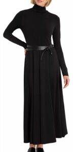 Victoria High Neck Belted Dress