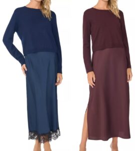 Two Piece Look Crewneck Slip Dress